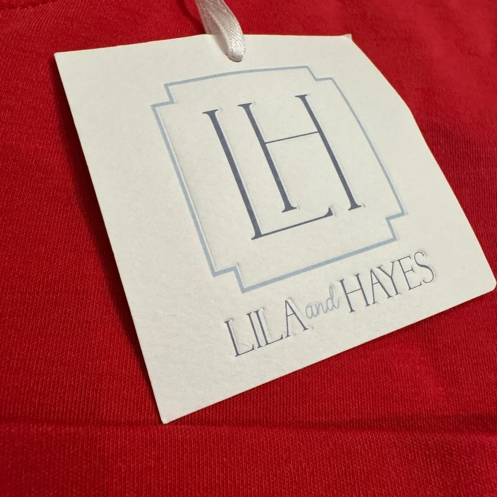 Lila and Hayes Kids Blake T-shirt Red‎ Long Sleeve Top Size 8 NWT